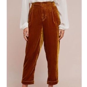 Gold Cuffed Trousers Anthropologie
